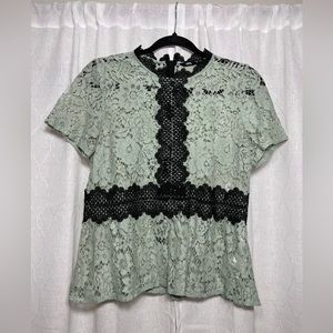 Super cute lace peplum top!
